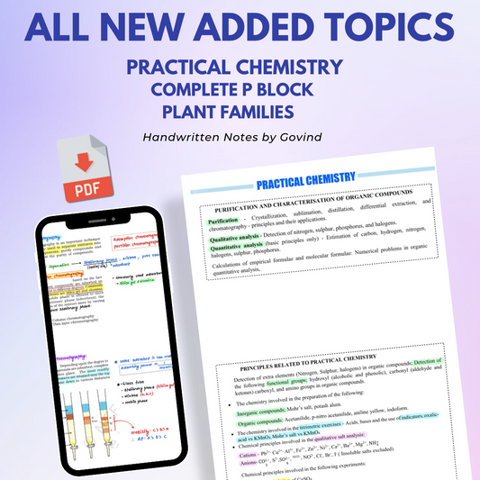"Practical Chemistry (Salt Analysis), Plant Families, P Block" Notes