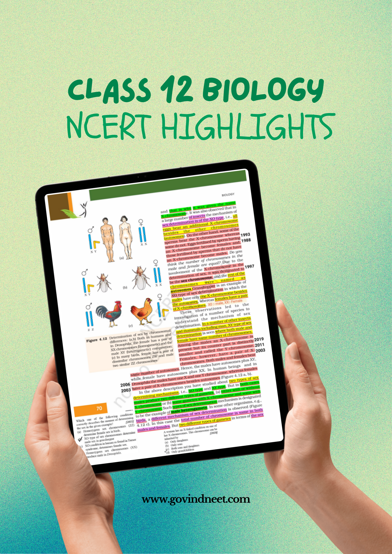 Complete Class 12 Biology NCERT Highlights PDF – Govind NEET